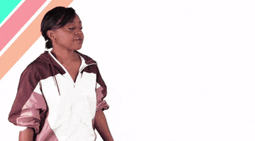 Celebrity gif. Quinta Brunson shrugs and looks at us, annoyed and over it, and says "people be gay," which appears as text, and then she walks off.