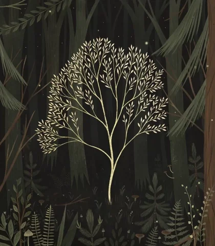 Allyouneediswall night magic tree calm GIF