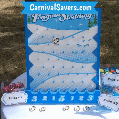 CarnivalSavers carnival savers carnivalsaverscom penguin game winter game to buy penguin sledding GIF