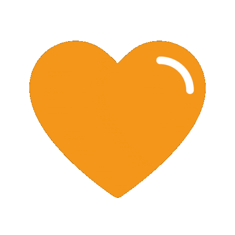 Heart Orange Sticker by goldfishswimschool