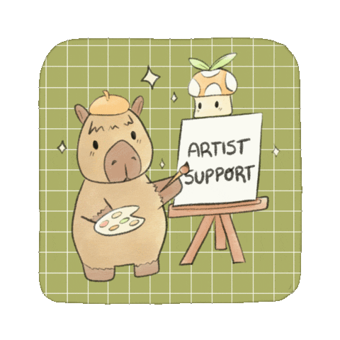 Capybara Support Artists Sticker by Lara