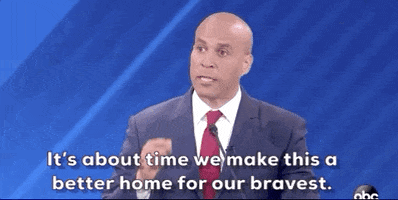 Democratic Debate Its About Time We Make This A Better Home For Our Bravest GIF by GIPHY News