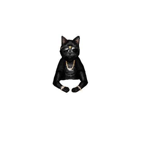 Black Cat Sticker by Sneakbo