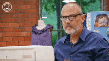 Sweat Relief GIF by The Great British Sewing Bee