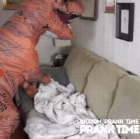 actavioperezcosta dog sleeping dinosaur wake up GIF