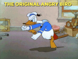 greenmangomore donald duck angry bird GIF