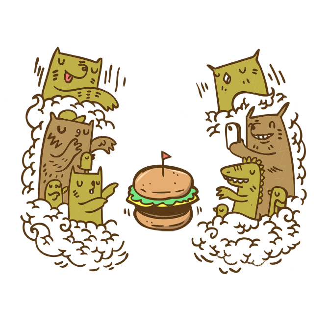 georgelaw food cartoon hungry burger GIF