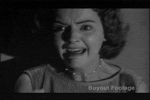 Scared Black And White GIF by Buyout Footage