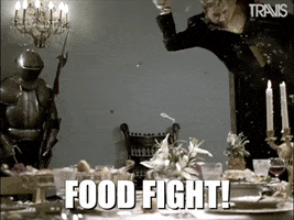 Food Fight Reaction GIF by Travis