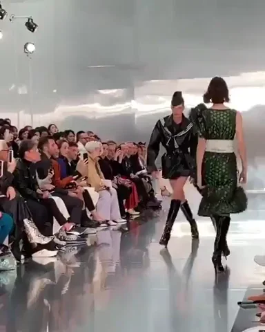 fashion model runway fierce strut GIF