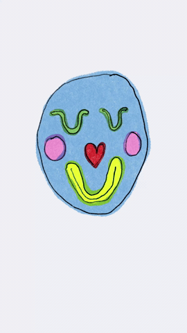 Heart Face GIF by Holly Simple