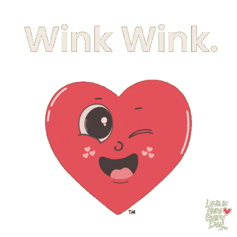 Wink Reaction Gif Sticker by Love is Here Every Day™