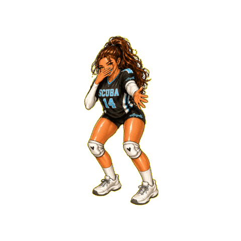 Scuba Girls Volleyball Sticker by volleyelle