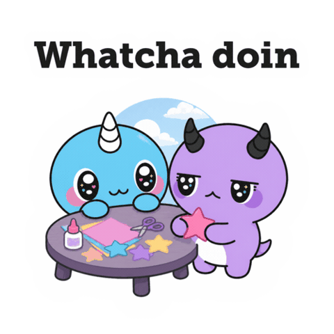 What Are You Doing Sticker Sticker by Naru Naru
