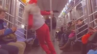 Bondara Sex Toy Blog - GIF of Santa pole dancing on the New York Subway