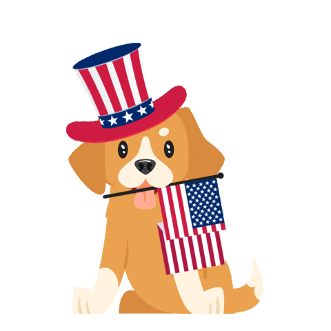 American Flag Dog Sticker by Petland Florida
