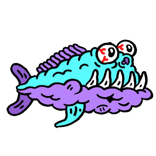 Hungry Sea Creature Sticker by EYEYAH!