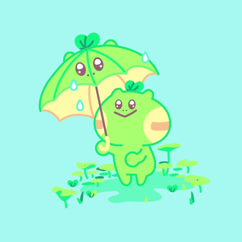Rainy Day Illustration GIF by poggu the froggu