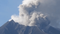 Plumes of Smoke Rise From Japan's Most Active Volcano