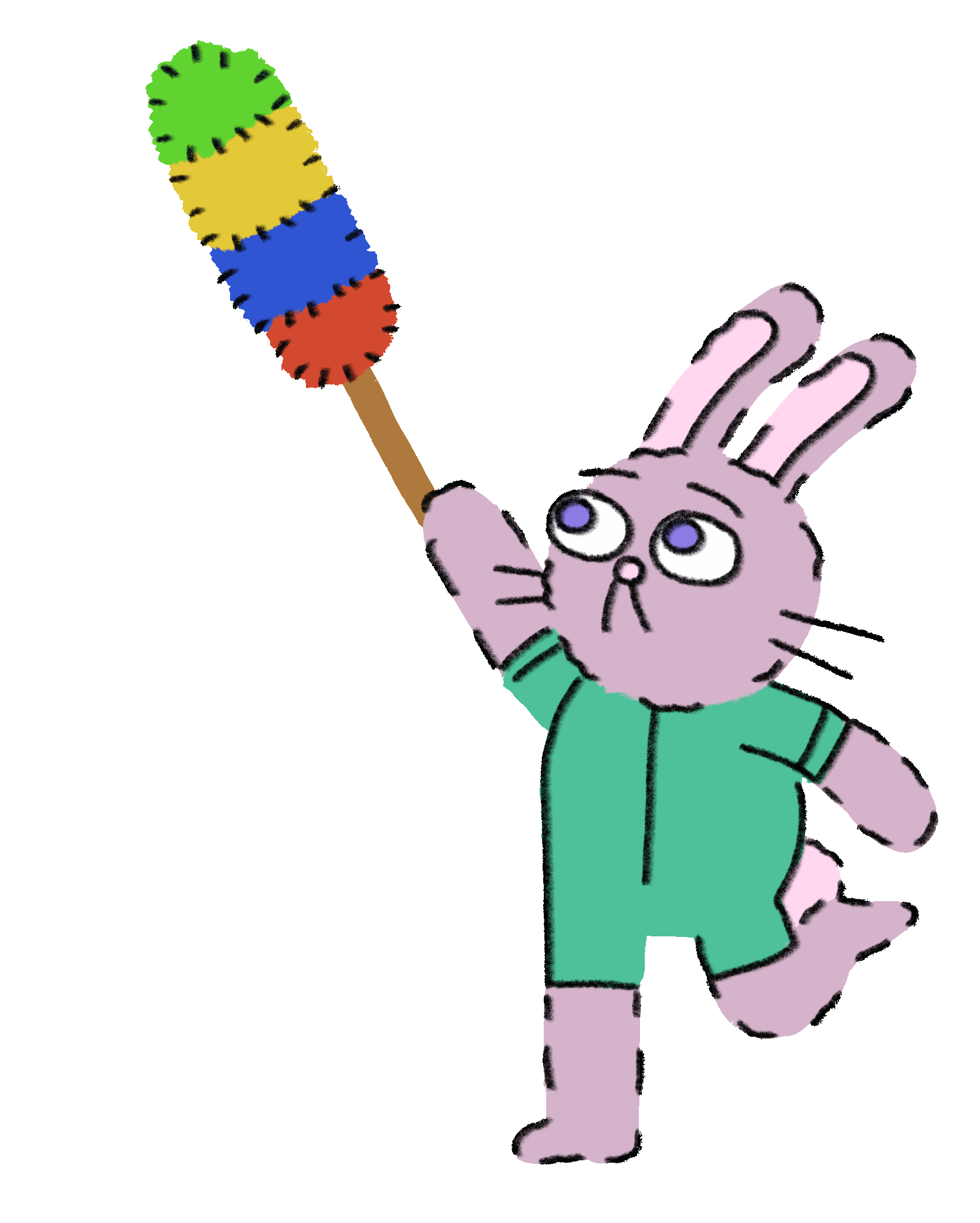 Tidying Feather Duster Sticker by Timothy Winchester for iOS & Android