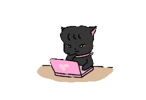 Cat Working Sticker