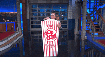 Stephen Colbert Popcorn GIF by Leroy Patterson