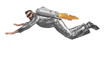 Man Flying Sticker