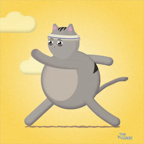 Fat Cat Walk Cycle GIF by the pizzacat