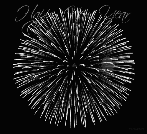 black and white fireworks GIF