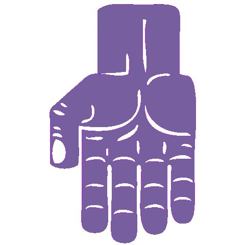 Purple Hand Sticker by Young Agrarians