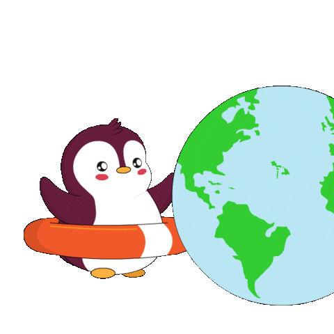 Mr Worldwide Hug Sticker by Pudgy Penguins