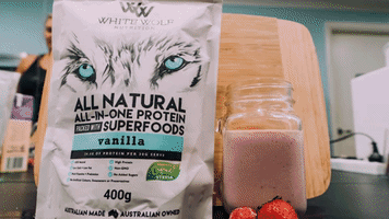 smoothie white wolf nutrition GIF