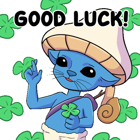 Best Wishes Good Luck Sticker by Smurfcat