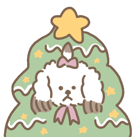 Christmas Tree Dogs Sticker by choko9ma