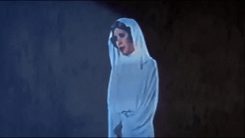 star wars princess leia youre my only hope this is our most desperate hour GIF
