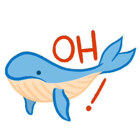 Whale Oops Sticker by Leah Strayhorn