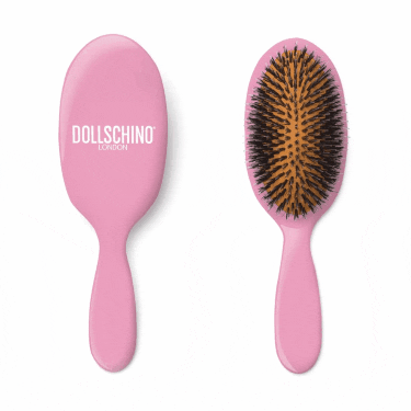 Dollschino pink hairbrush hair brush pink brush GIF