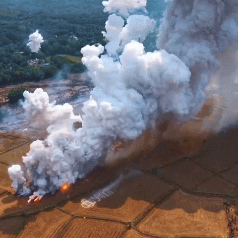 Kerala Biggest Daytime Fireworks GIF