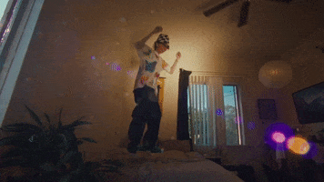 Laundry Jumping On Bed GIF by St. Panther