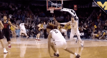 Excited College Basketball GIF by Michigan Athletics