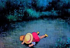 girl crying in the rain gif