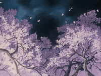 cherry blossoms anime flowers plants trees blue... - Stock Illustration  [99960456] - PIXTA