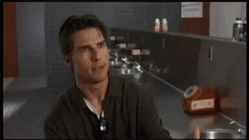 Movie gif. Tom Cruise as Jerry Maguire pleads, “help me help you.”