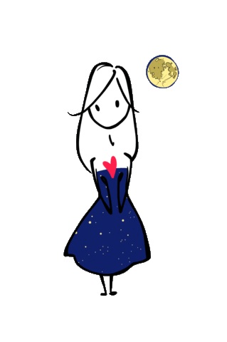 Full Moon Love Sticker by virgola_
