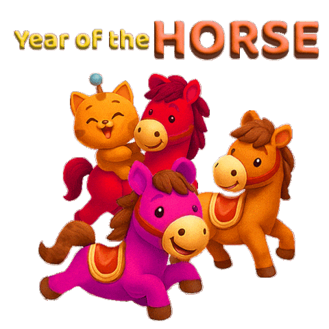 Gold Horse Sticker by BerjayaTimesSquare