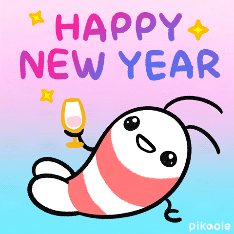 New Year Shrimp GIF by pikaole