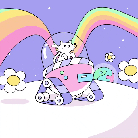 Cat Rainbow GIF by doodles