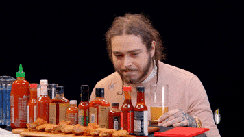 Post Malone Wings GIF by First We Feast: Hot Ones