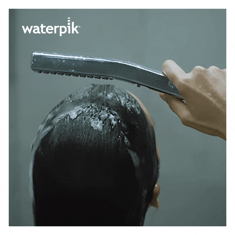 waterpik self care shower hair care treat yourself GIF