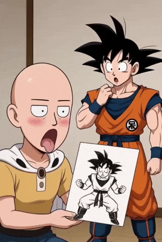 One Punch Man Goku Vs Saitama GIF